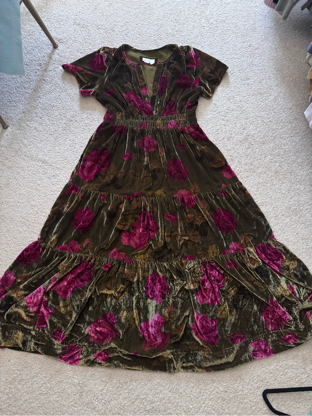 Anthropologie Crushed Velvet Maxi